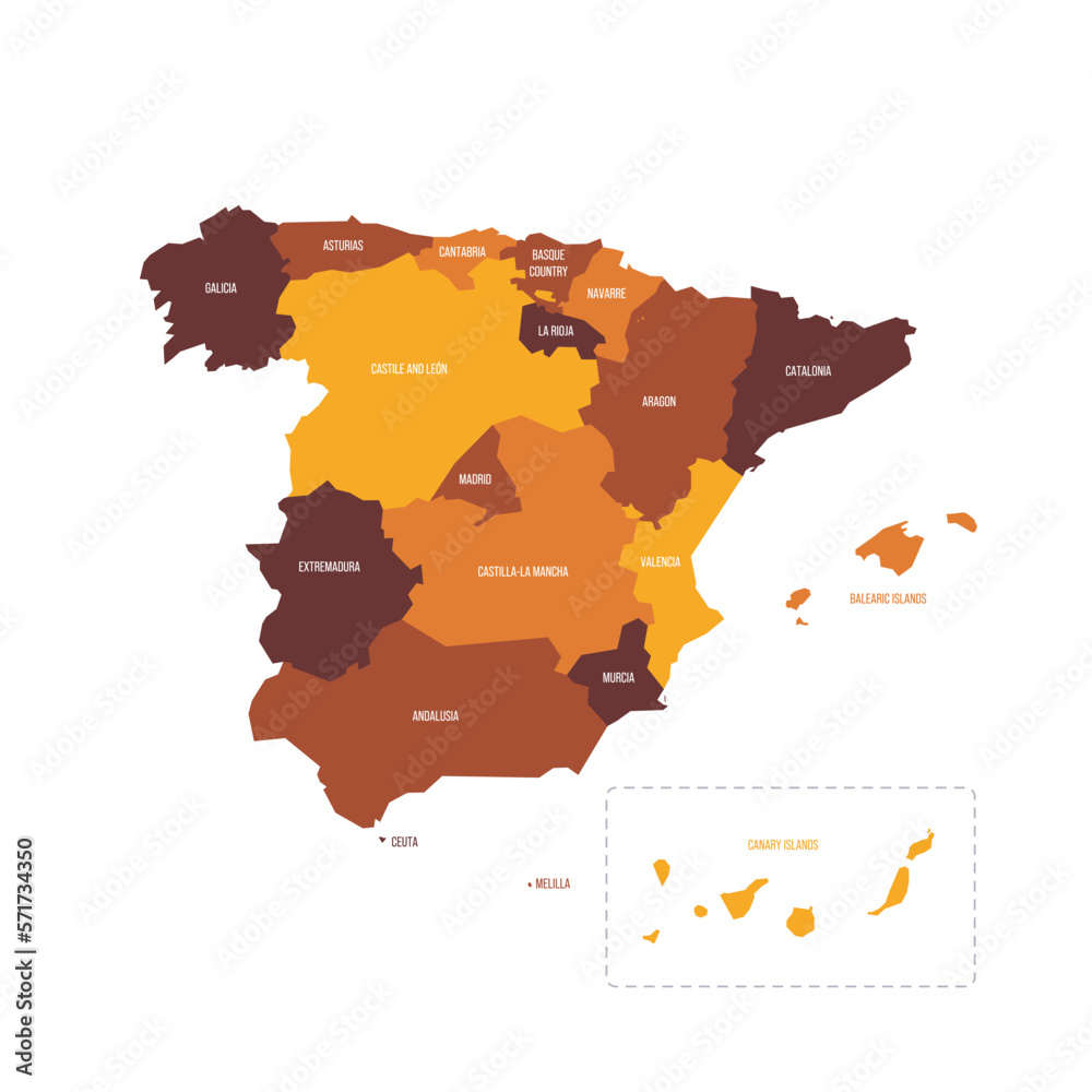 Spain political map of administrative divisions - autonomous ...