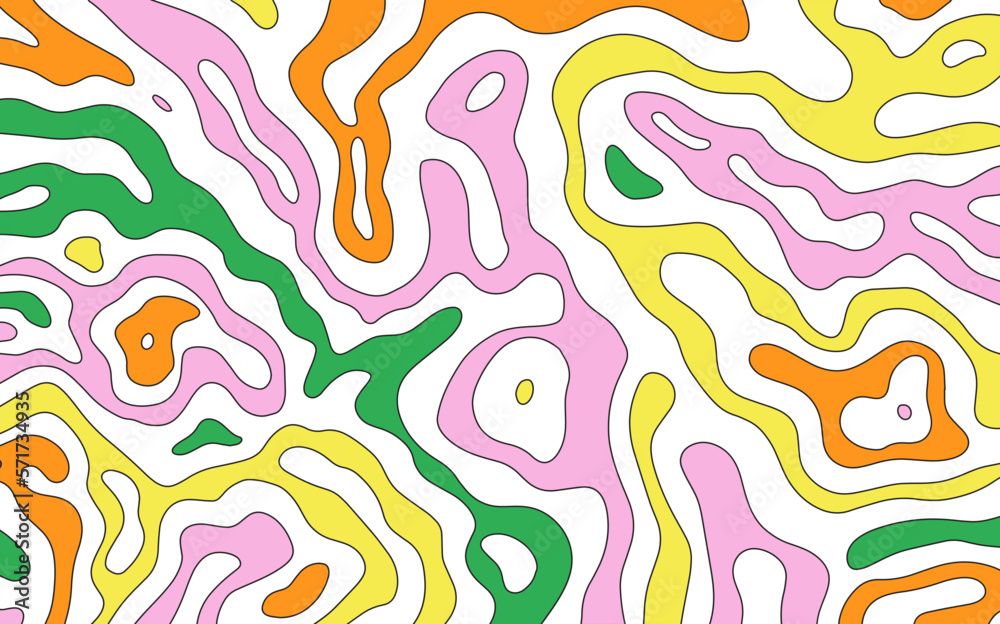 Colorful Blob Liquid Contour Topographic Pattern Decoration
