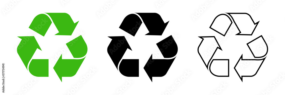 Recycle symbol set - obrazy, fototapety, plakaty 