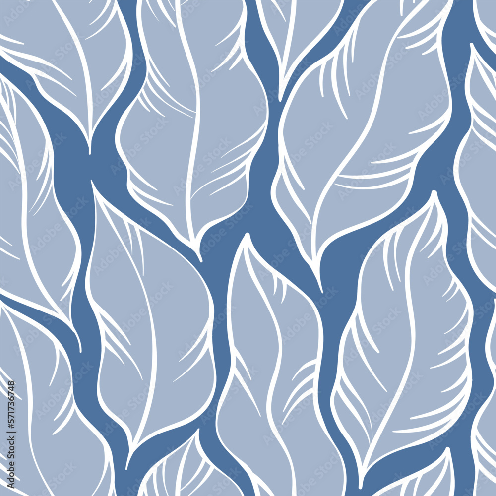 Leaves Pattern. Tropic Palm Leaves Seamless Vector Background, Graphic Jungle Print Leaves Pattern. Tropic Palm Leaves Seamless Vector Background, Graphic Jungle Print