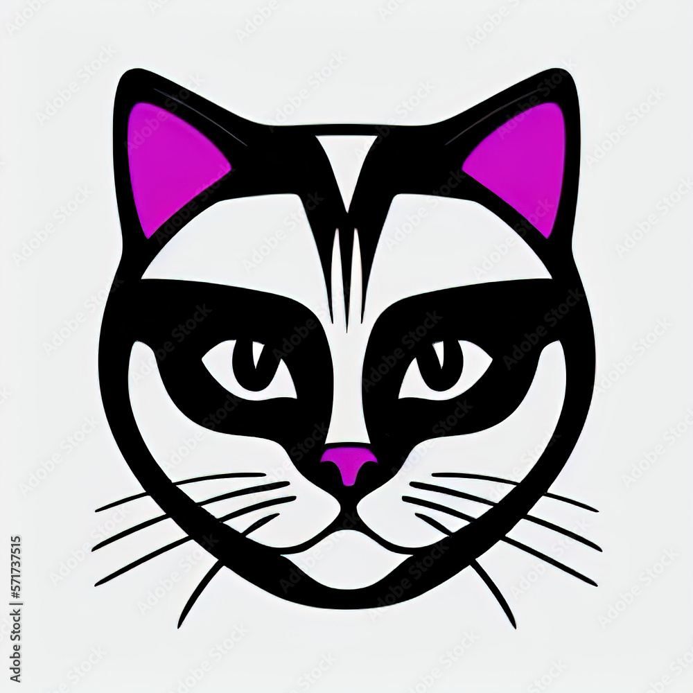 Obraz premium Cat logo art, Generative AI