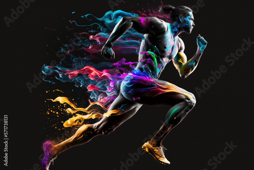 person running, Generative Ai © Danilo