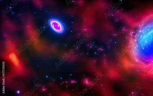 Cosmic nebulae, distant and unexplored space, black hole, galaxies. © Korney