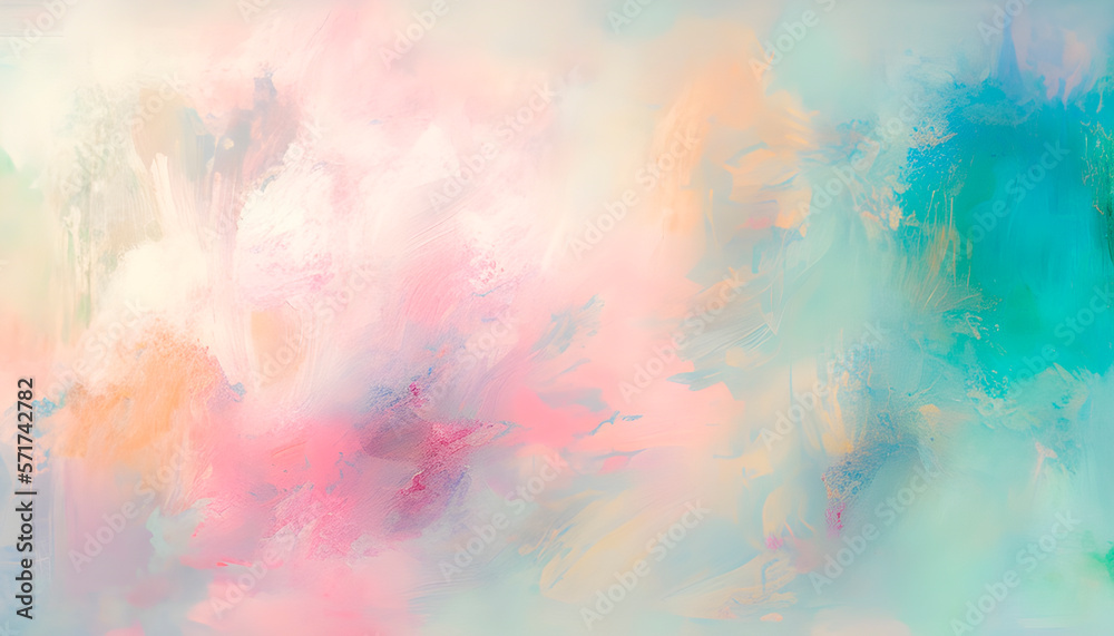 Generative AI, streaks of paint with careless strokes of pastel light shades, light background with strokes of oil paint