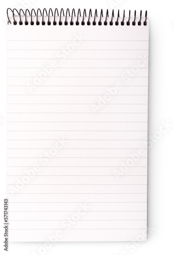 notepad with shadow isolated on transparent background photo