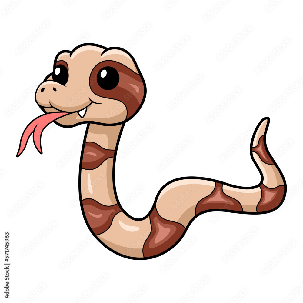 Fototapeta premium Cute happy copperhead snake cartoon