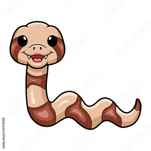 Cute happy copperhead snake cartoon