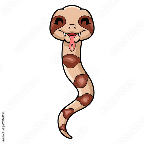 Cute happy copperhead snake cartoon