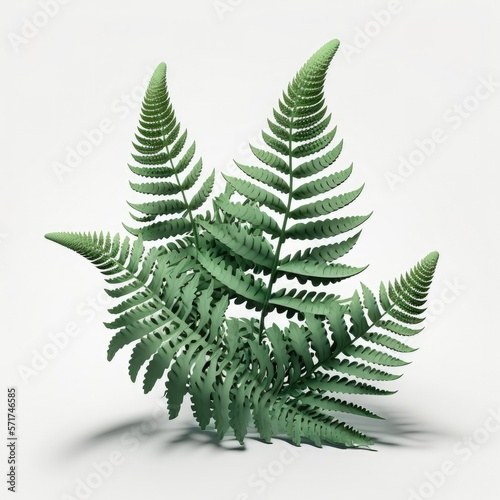 realistic colorful GREEN FERN digital illustration, generative ai, ai