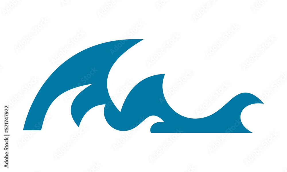 Naklejka premium blue water wave logo vector