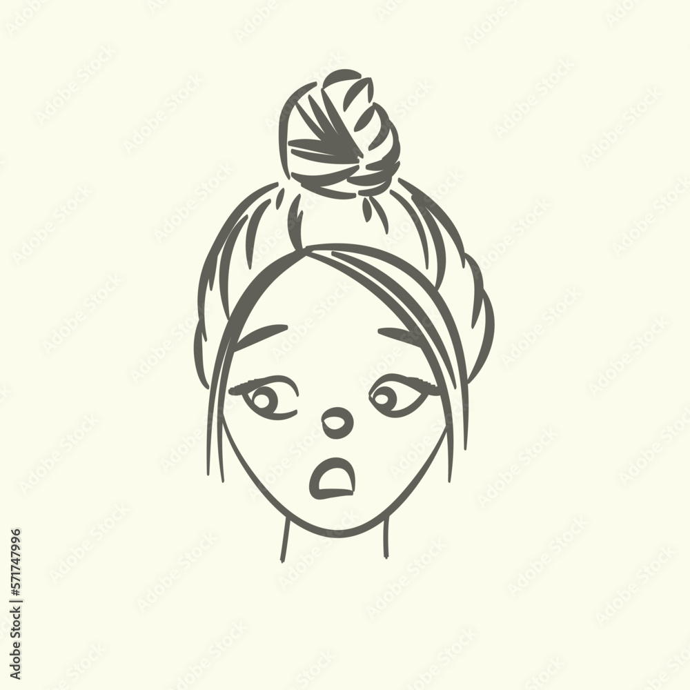 Free vector girl's face emotions collection Free vector girl's face emotions collection
