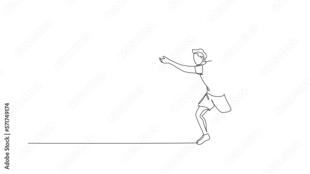 Animated self drawing of single continuous line draw young sportive man practice to swing discus before throwing it on the court stadium. Athletic games sport concept. Full length one line animation. Animated self drawing of single continuous line draw young sportive man practice to swing discus before throwing it on the court stadium. Athletic games sport concept. Full length one line animation.