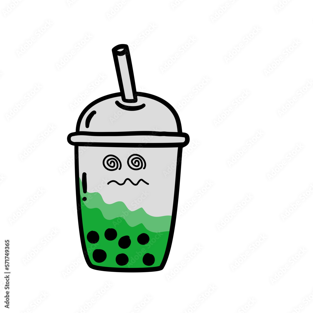 doodle emoticon boba drink cup doodle emoticon boba drink cup