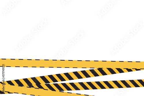 Crime stripe tape. Police danger caution yellow barrier vector. Not cross security lines. incident illustration, dangerous scene. criminal case on white background vector concept