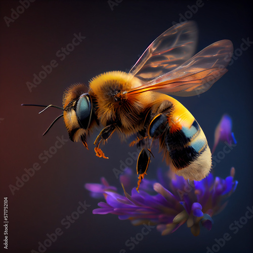 Honey bee, insect bee, animal bee, bee collect nectar and honey, beehive, flying bee, honeycomb, bee generative ai