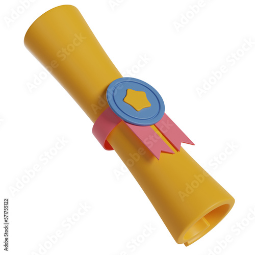 Certificate Scroll 3D Illustration