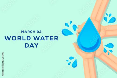flat world water day horizontal banner illustration