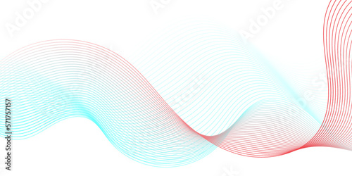 Abstract blue and red flowing wave lines background. Modern glowing moving lines design. Modern blue moving lines design element. Futuristic technology concept. Vector illustration.