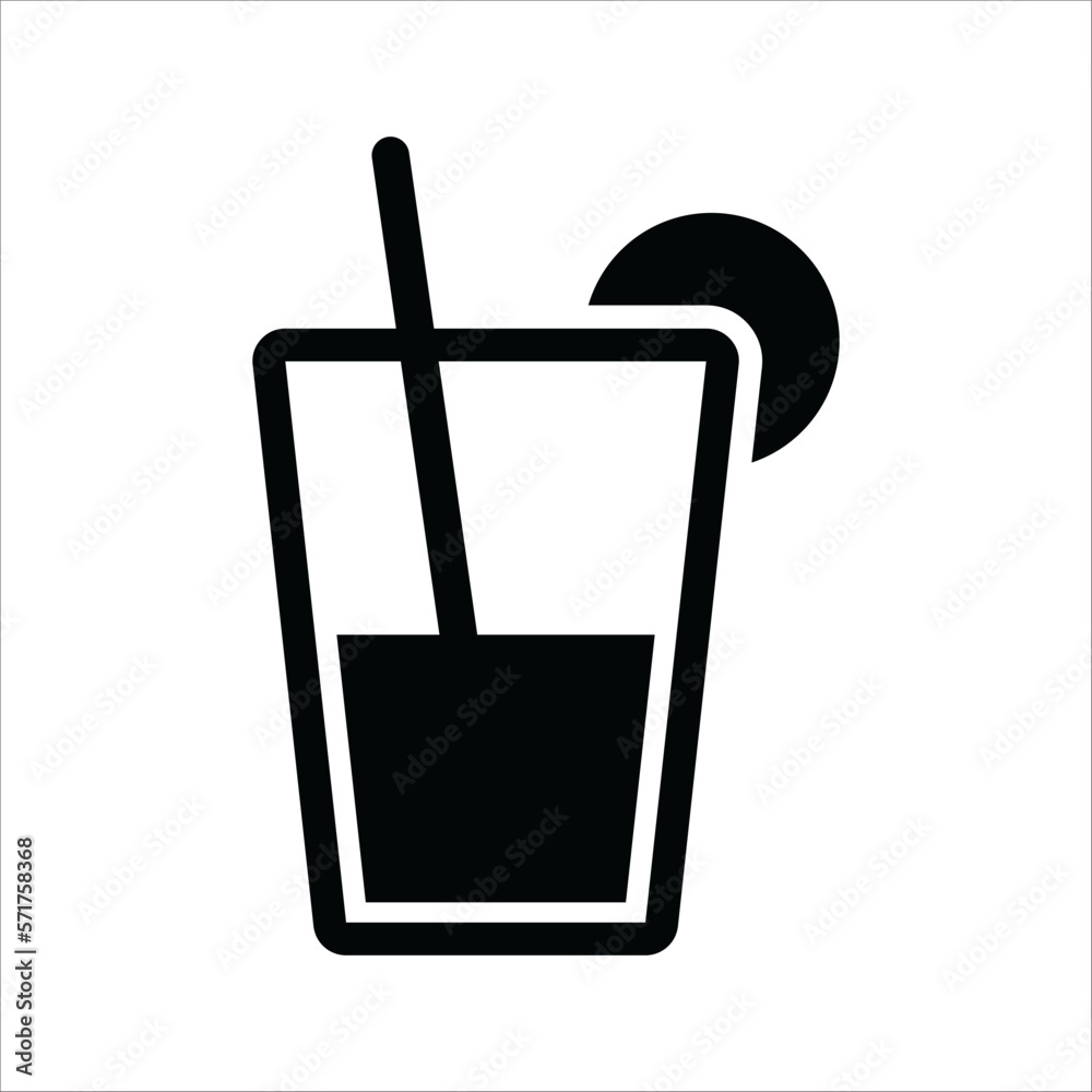 Black Flat Drink Icon Black Flat Drink Icon
