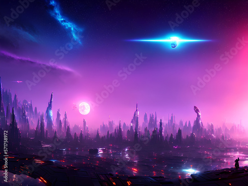 Alien planet Fantasy sci fi background series 33 of 155