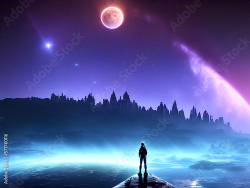 Alien planet Fantasy sci fi background series 100 of 155