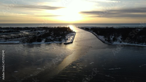 Breakway for ships through Muskegon Channel. photo