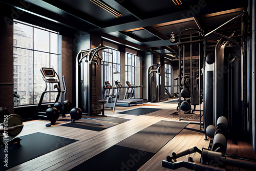 Luxury sports club interior...