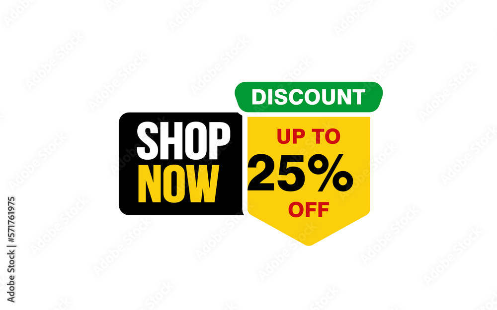 25 Percent SHOP NOW offer, clearance, promotion banner layout with sticker style.
25 Percent SHOP NOW offer, clearance, promotion banner layout with sticker style.