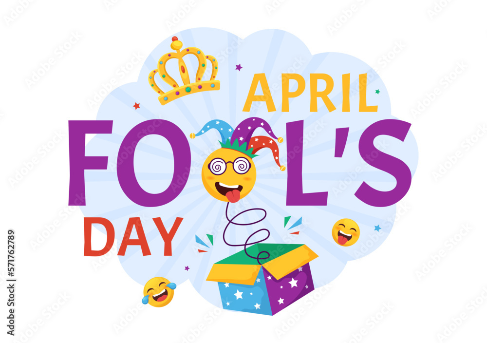 Happy April Fools' Day Celebration Illustration wearing a Jester Hat and Surprise for Web Banner or Landing Page in Flat Cartoon Hand Drawn Templates Happy April Fools' Day Celebration Illustration wearing a Jester Hat and Surprise for Web Banner or Landing Page in Flat Cartoon Hand Drawn Templates
