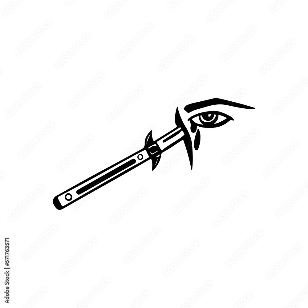 vector illustration of knife and eye vector illustration of knife and eye
