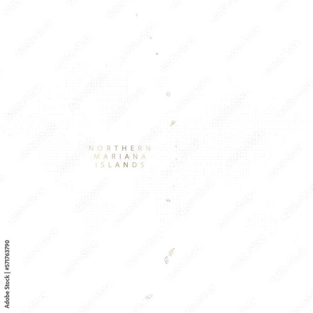 Low poly map of Northern Mariana Islands. Gold polygonal wireframe ...