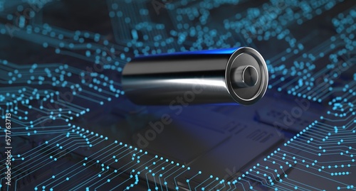 Tableau sur toile Lithium Solid State Battery EV Electric Vehicle Energy Technology Lidar