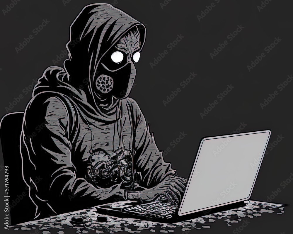 Remote Misery: A Simple Cartoon Depicting the Despair of Working in Isolation - Person with Mask Working on Computer Remote Misery: A Simple Cartoon Depicting the Despair of Working in Isolation - Person with Mask Working on Computer