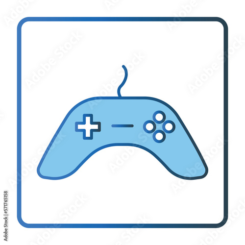 Gamepad icon illustration. icon related to multimedia. Lineal color icon style, two tone icon. Simple vector design editable © sobahus surur