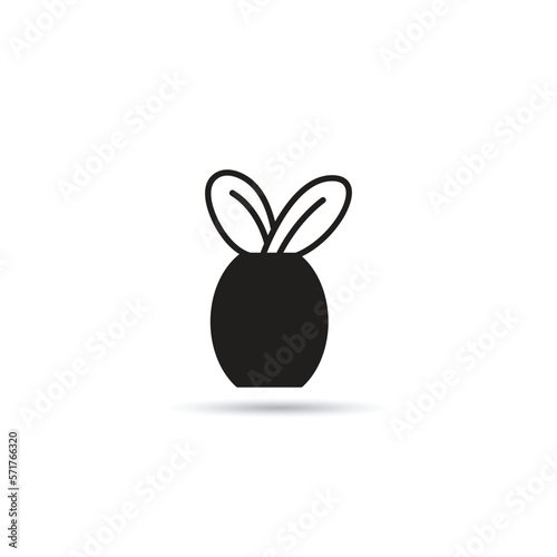 tree in plant pot icon on white background