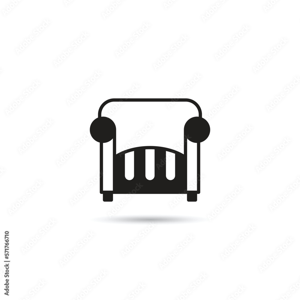sofa icon on white background sofa icon on white background