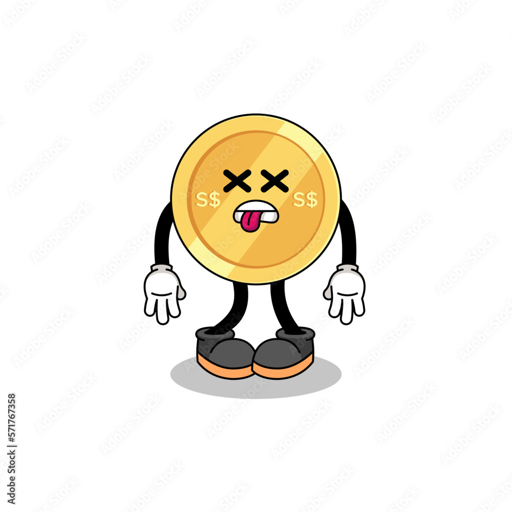 singapore dollar mascot illustration is dead