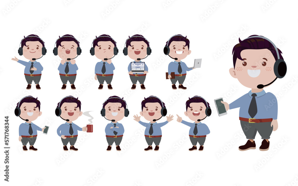 Call center and customer service character