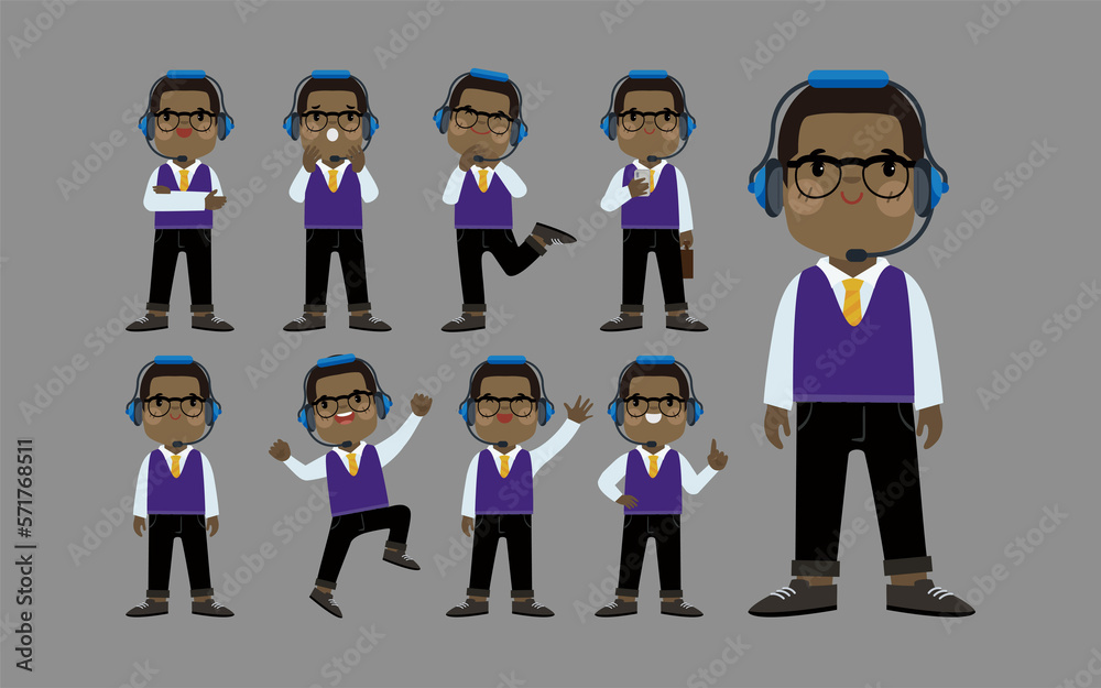 Call center and customer service character Call center and customer service character