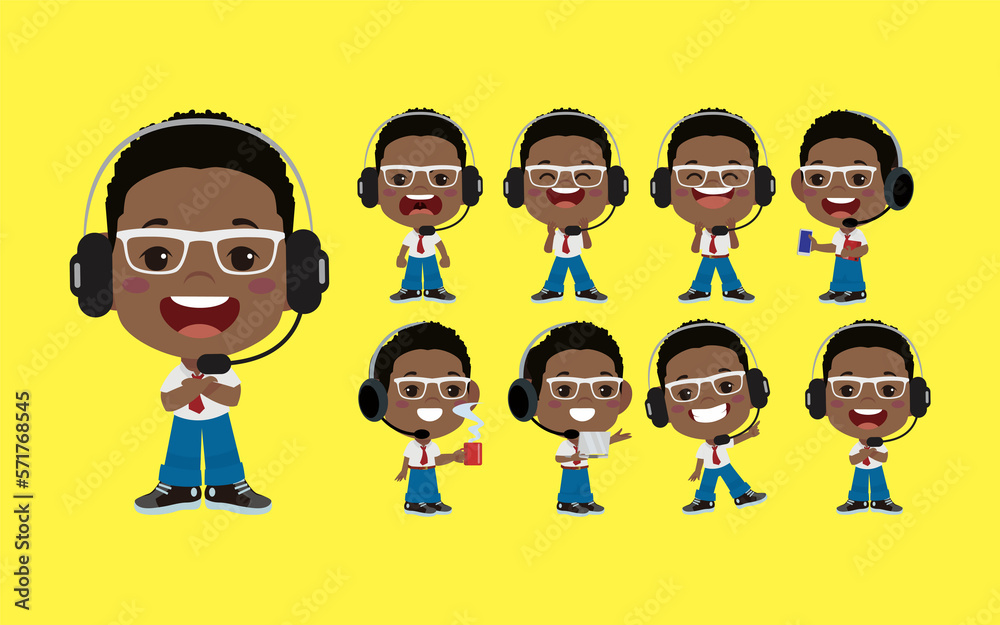 Call center and customer service character Call center and customer service character