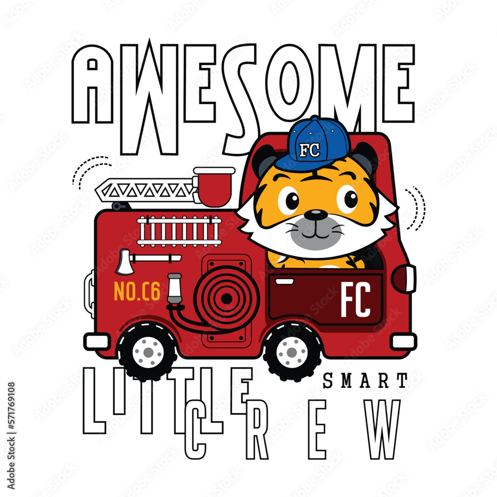 Obraz premium awesome crew, vector animal cartoon illustration design graphic printing