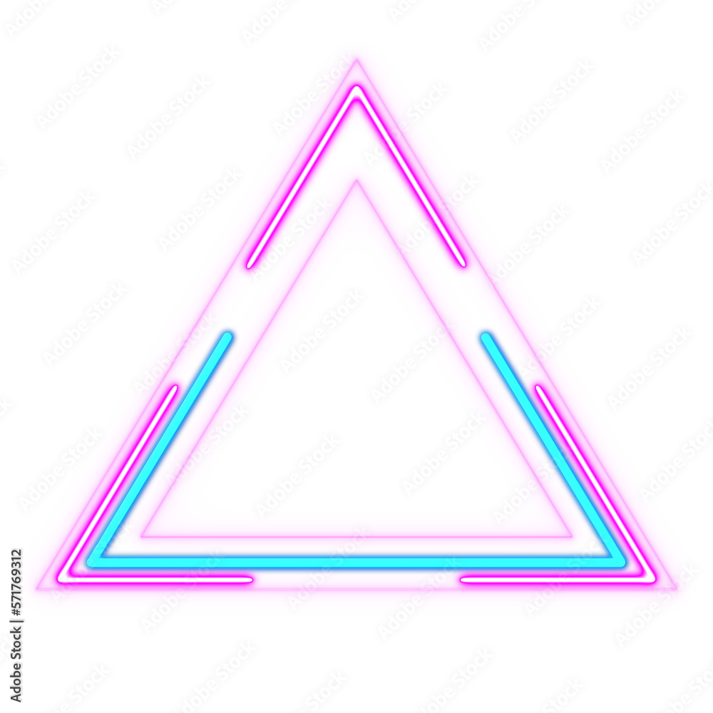 Abstract neon retro triangle sticker style 80s-90s.