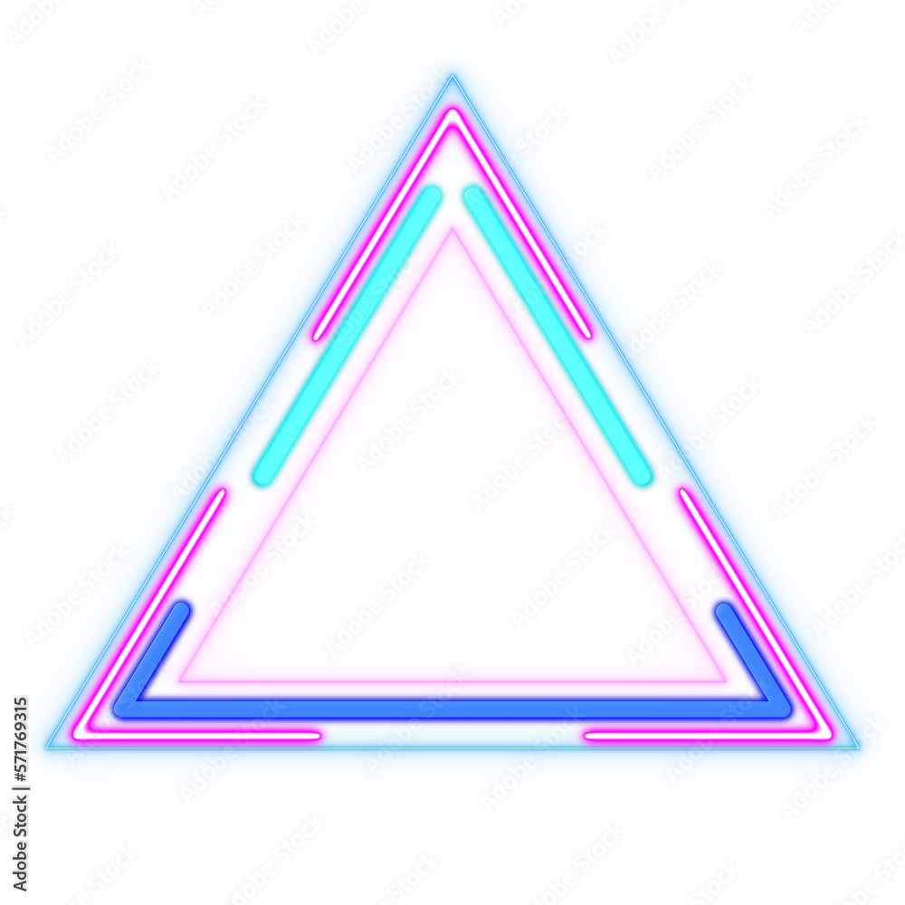 Abstract neon retro triangle sticker style 80s-90s.