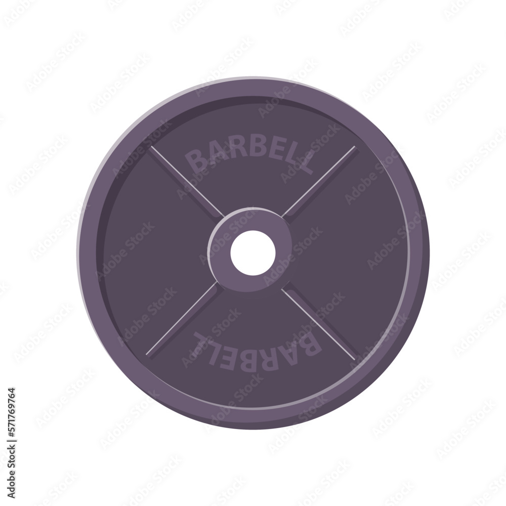 Barbell Weight Plate Flat Illustration. Clean Icon Design Element on Isolated White Background Barbell Weight Plate Flat Illustration. Clean Icon Design Element on Isolated White Background