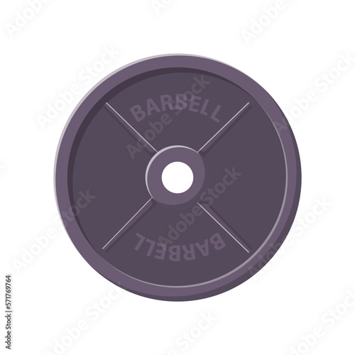 Barbell Weight Plate Flat Illustration. Clean Icon Design Element on Isolated White Background