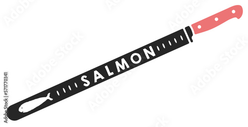 Vintage typography  salmon knife vector Object Illustration