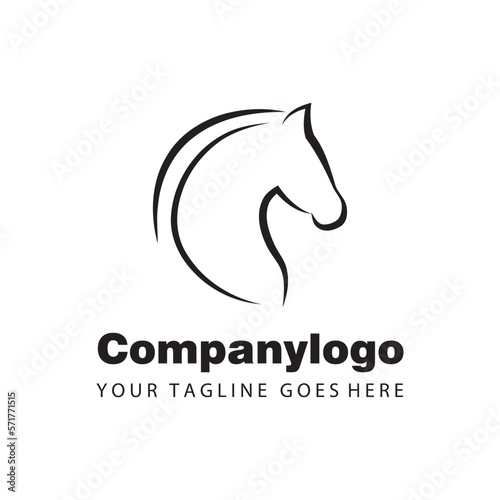 simple black horse for logo company design