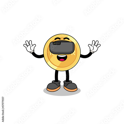 Illustration of south african rand with a vr headset