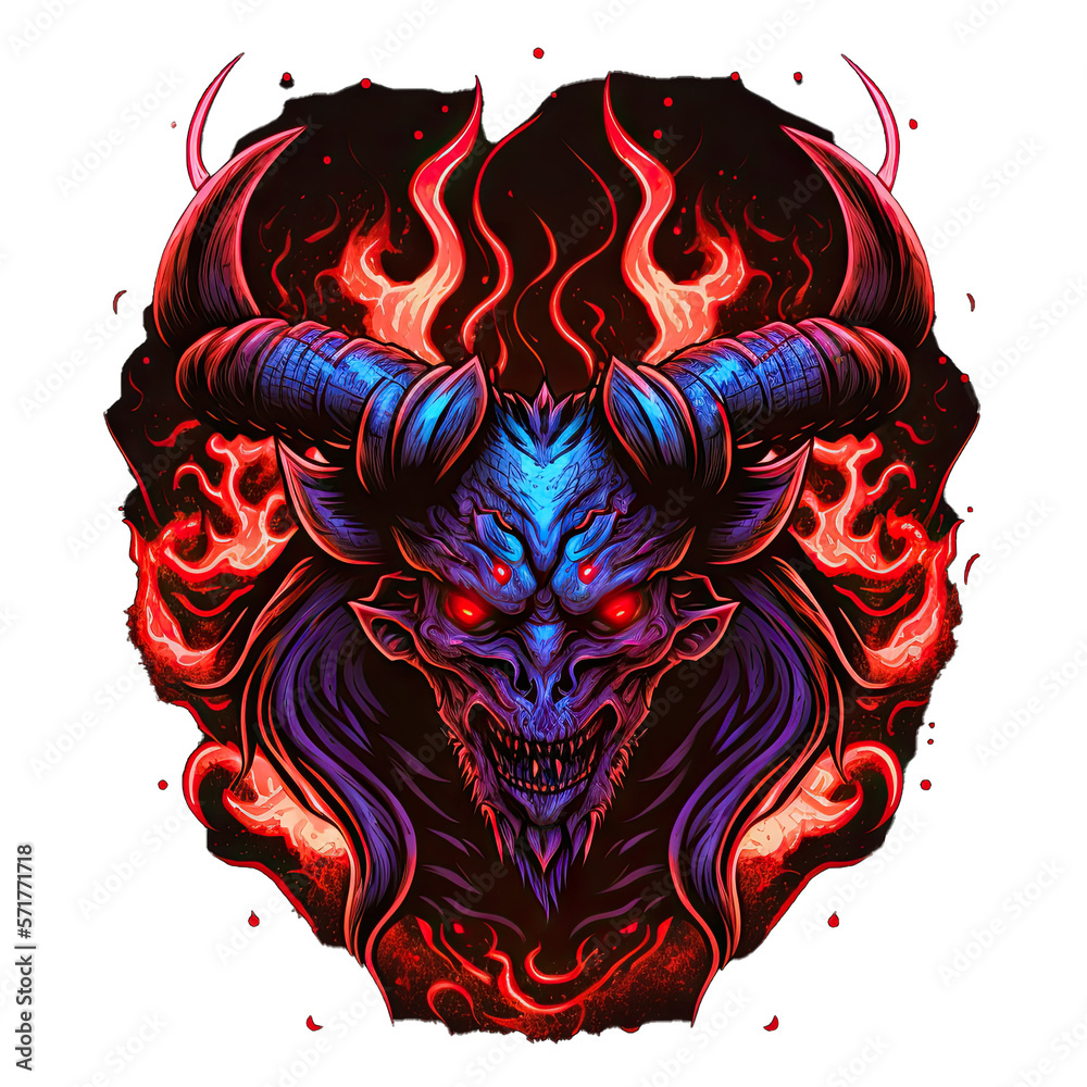 Demon Unique Epic, Unique, and Artistic Demon Animal Moscot Sports Team Logo T-Shirt ...