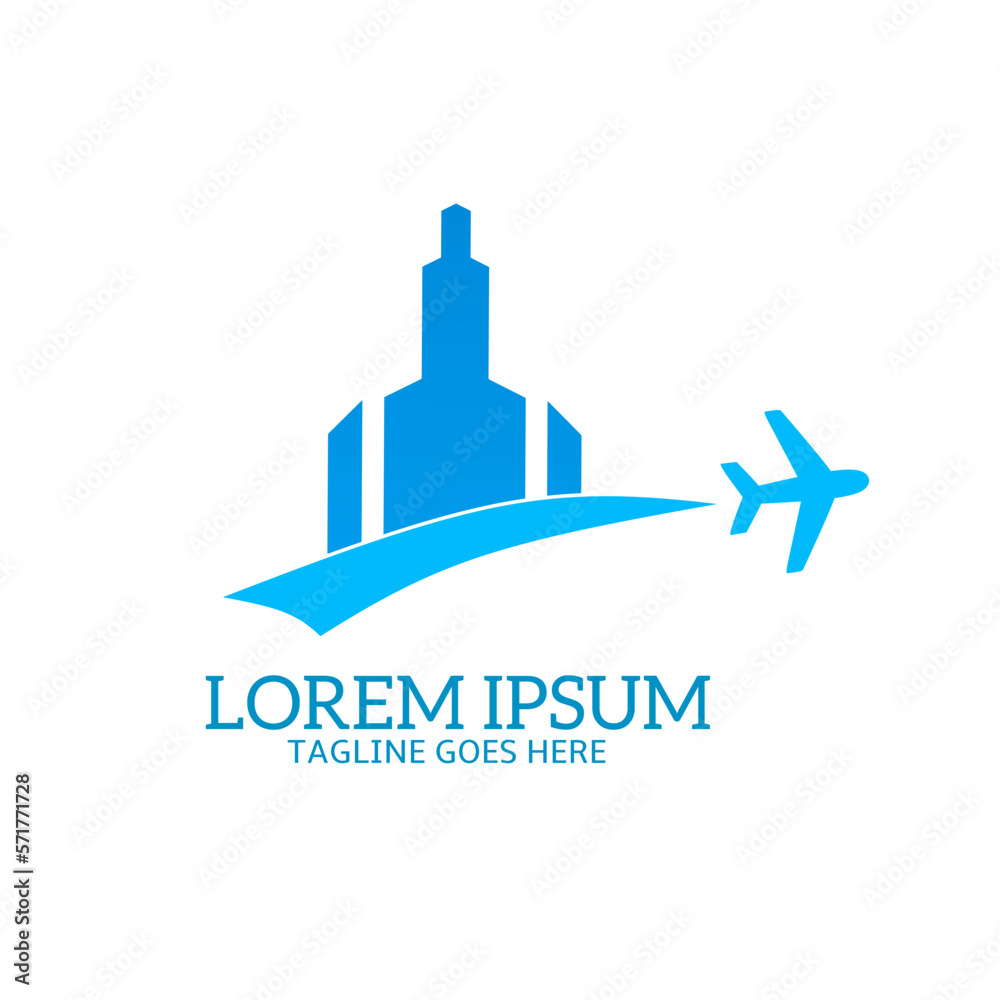 building logo template with airplane for travel logo building logo template with airplane for travel logo